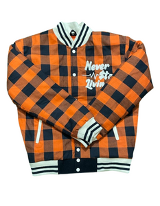 Plaid Letterman Jacket