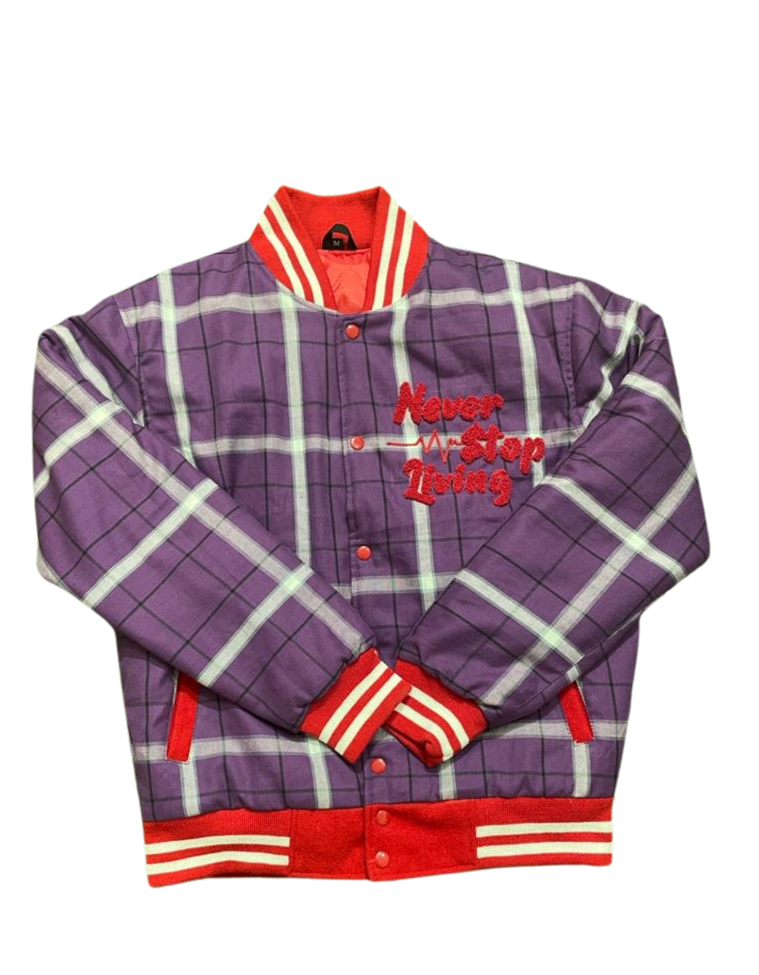 Plaid Letterman Jacket